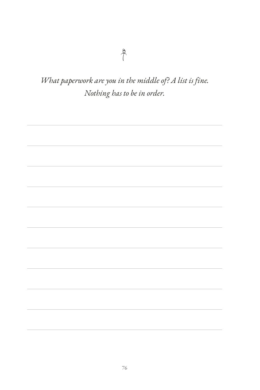 Prompt page asking what paperwork you are in the middle of